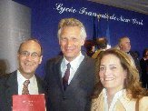 Ronald Grelsamer ('71 ), Dominique de Villepin ('71), and Marianne Rosenberg ('72) at the inauguration on 9/22/2003